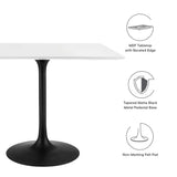 Lumen 36" Square Wood Dining Table in Black White