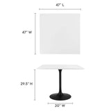 Lumen 36" Square Wood Dining Table in Black White