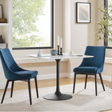 Lumen 36" Square Wood Dining Table in Black White