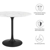 Lumen 36" Round Faux Marble Dining Table in Black White