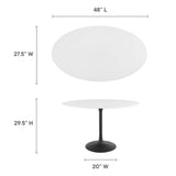 Lumen 48" Oval Wood Dining Table in Black White
