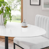 Lumen 48" Oval Wood Dining Table in Black White