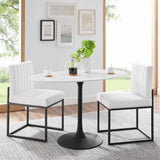 Lumen 48" Oval Wood Dining Table in Black White