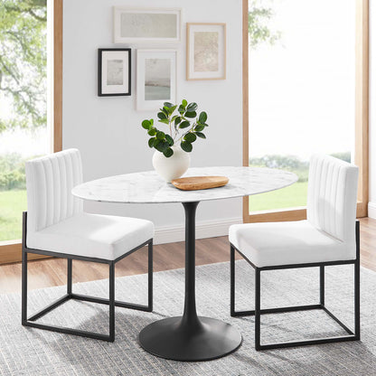 Lippa 48" Oval Faux Marble Dining Table by Furniture For America