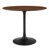 Lumen 36" Round Wood Dining Table in Black Walnut