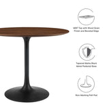 Lumen 36" Round Wood Dining Table in Black Walnut