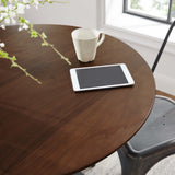 Lumen 36" Round Wood Dining Table in Black Walnut
