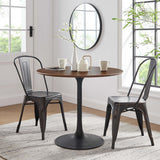 Lumen 36" Round Wood Dining Table in Black Walnut