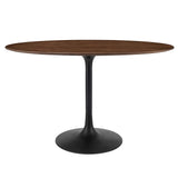 Lumen 48" Oval Wood Dining Table in Black Walnut