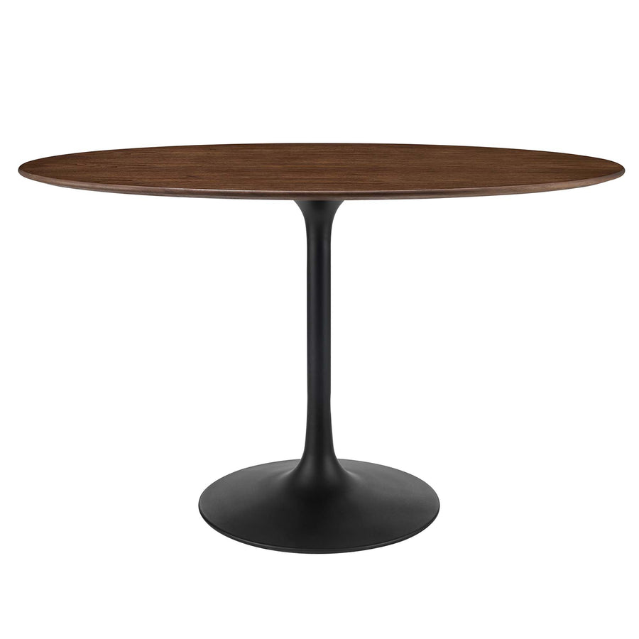 Lumen 48" Oval Wood Dining Table in Black Walnut