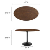 Lumen 48" Oval Wood Dining Table in Black Walnut