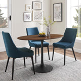 Lumen 48" Oval Wood Dining Table in Black Walnut