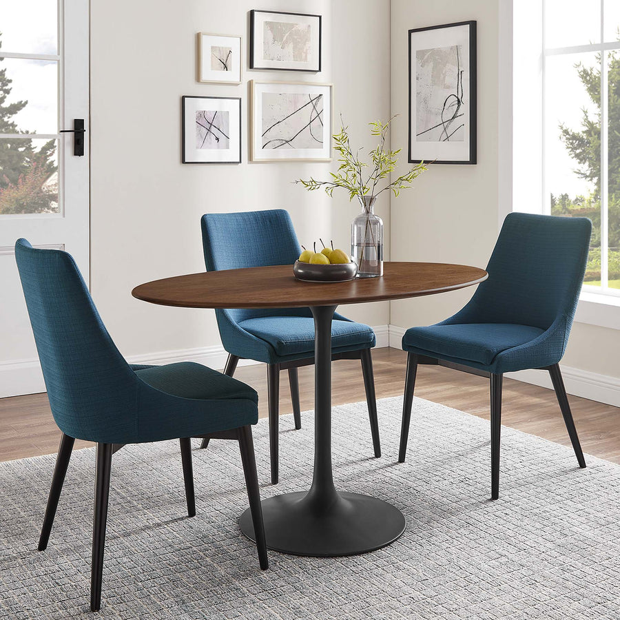 Lumen 48" Oval Wood Dining Table in Black Walnut