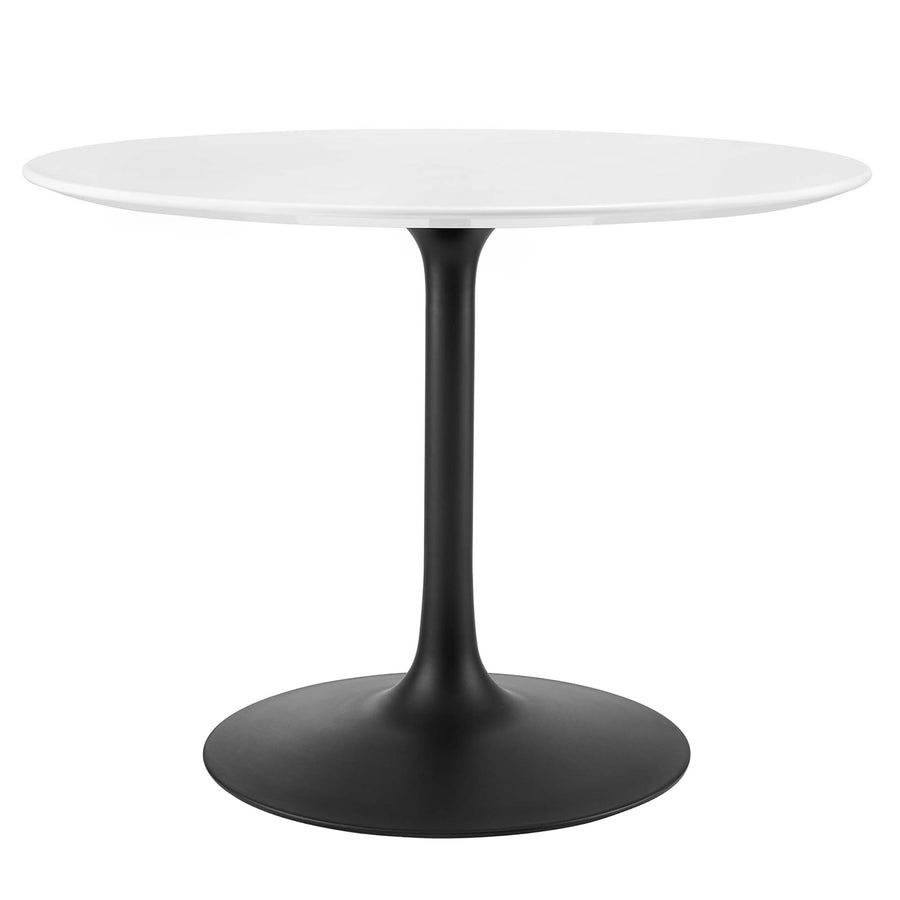 Lumen 40" Round Wood Dining Table in Black White