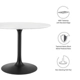 Lumen 40" Round Wood Dining Table in Black White