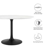 Lumen 48" Round Wood Dining Table in Black White