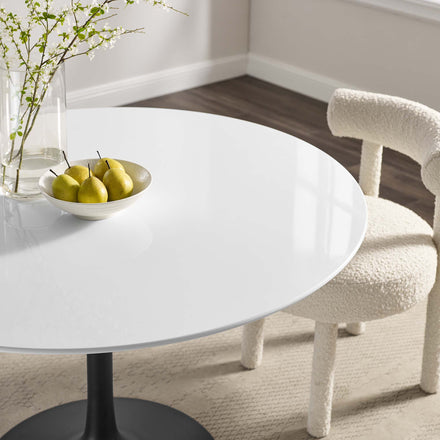 Lippa 48" Round Wood Dining Table in Black White