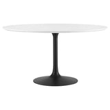 Lumen 54" Round Wood Dining Table in Black White