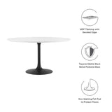 Lumen 54" Round Wood Dining Table in Black White
