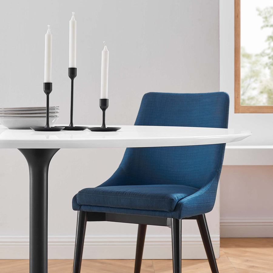 Lumen 54" Round Wood Dining Table in Black White