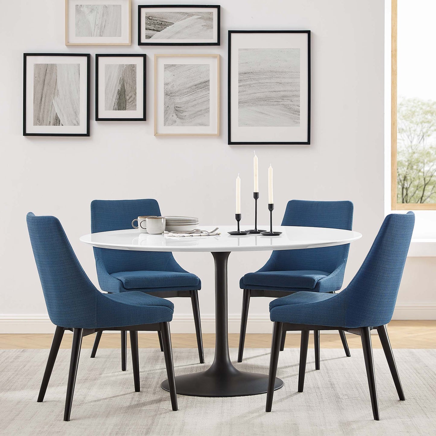 Lippa 54" Round Wood Dining Table by Furniture For America