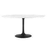 Lumen 60" Round Wood Dining Table in Black White