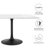 Lumen 48" Square Wood Dining Table in Black White