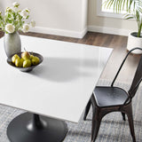 Lumen 48" Square Wood Dining Table in Black White