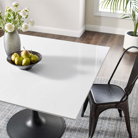 Lippa 48" Square Wood Dining Table in Black White