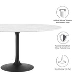 Lumen 60" Round Faux Marble Dining Table in Black White