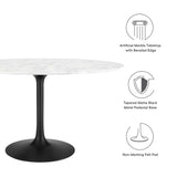 Lumen 54" Oval Faux Marble Dining Table in Black White