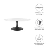 Lumen 42" Oval Wood Coffee Table in Black White