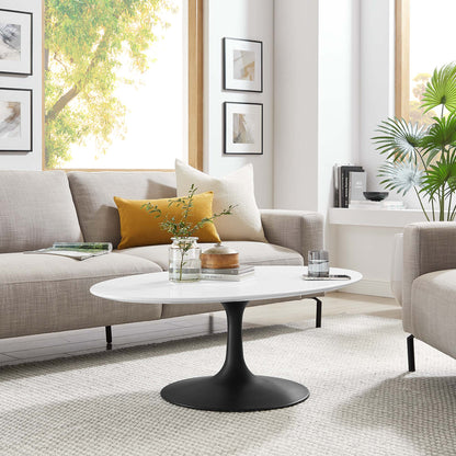 Lippa 42" Oval Wood Coffee Table by Furniture For America