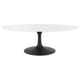 Lumen 48" Oval Wood Coffee Table in Black White