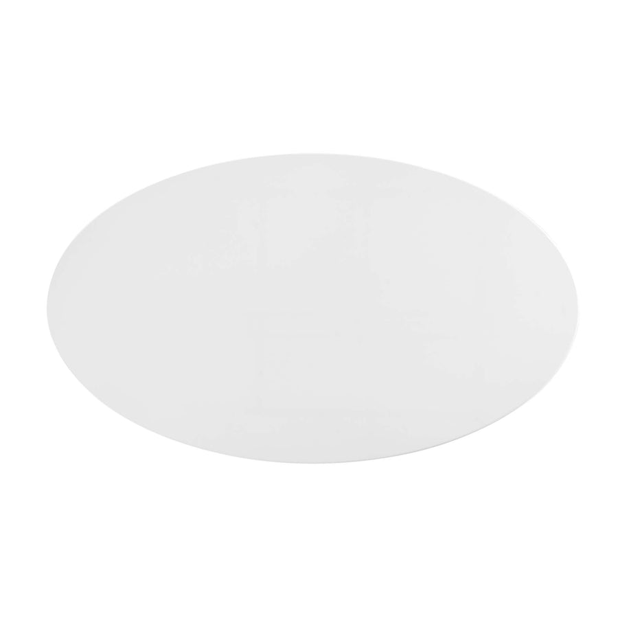 Lumen 48" Oval Wood Coffee Table in Black White