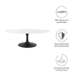 Lumen 48" Oval Wood Coffee Table in Black White