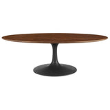 Lumen 48" Oval Wood Coffee Table in Black Walnut