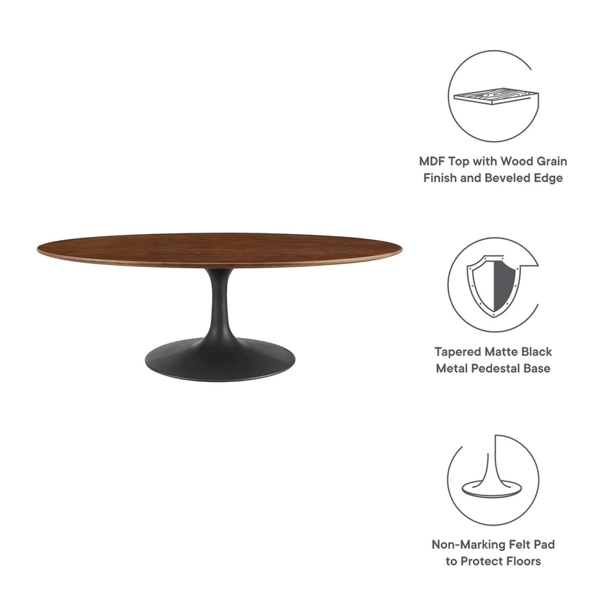 Lumen 48" Oval Wood Coffee Table in Black Walnut