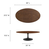 Lumen 48" Oval Wood Coffee Table in Black Walnut