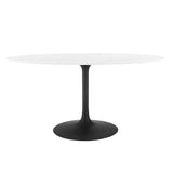 Lumen 60" Oval Wood Dining Table in Black White