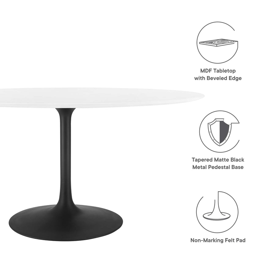 Lumen 60" Oval Wood Dining Table in Black White