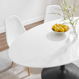 Lumen 60" Oval Wood Dining Table in Black White