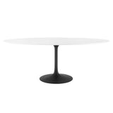 Lumen 78" Oval Wood Dining Table in Black White