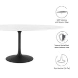 Lumen 78" Oval Wood Dining Table in Black White