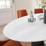 Lumen 78" Oval Wood Dining Table in Black White