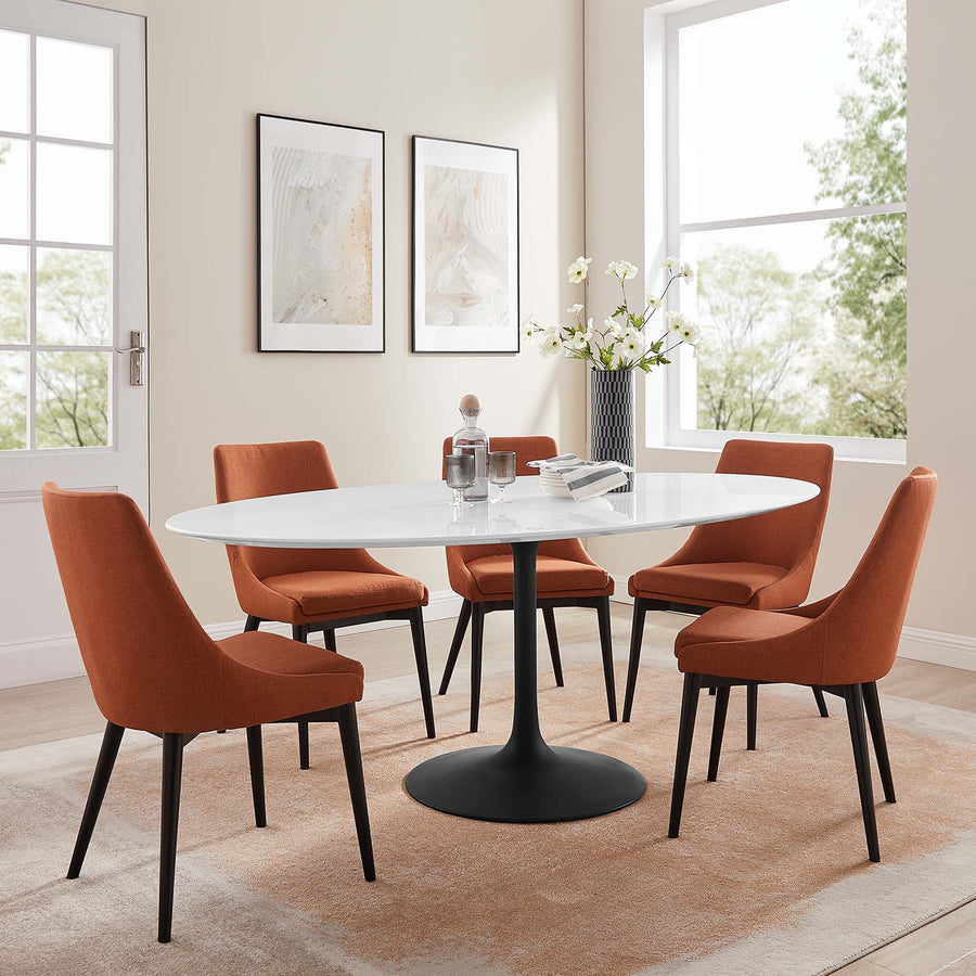 Lumen 78" Oval Wood Dining Table in Black White