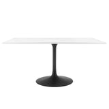 Lumen 60" Rectangle Wood Dining Table in Black White