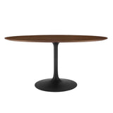 Lumen 60" Oval Walnut Wood Dining Table in Black Walnut