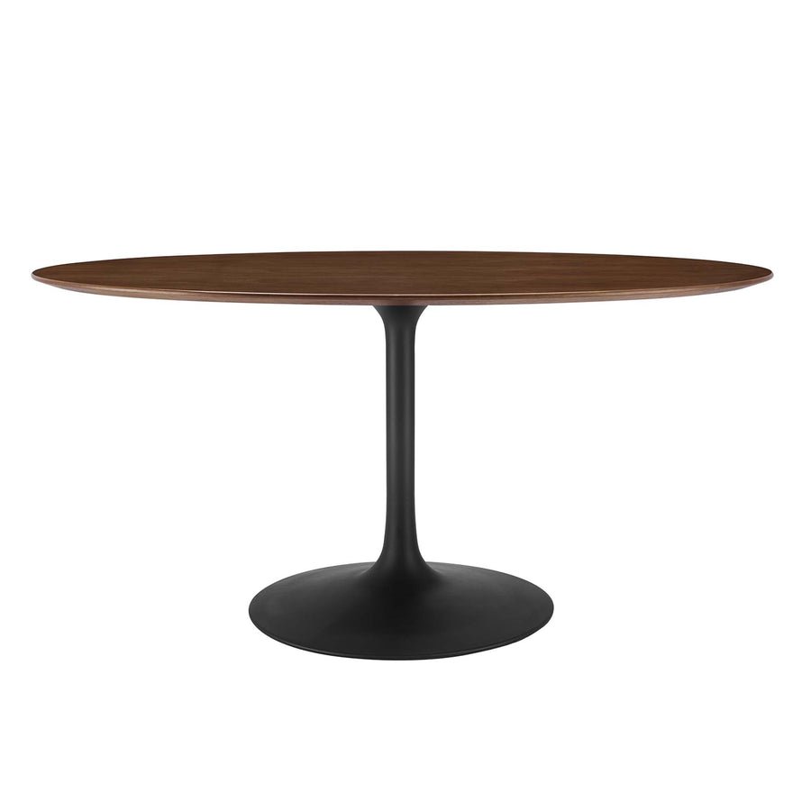 Lumen 60" Oval Walnut Wood Dining Table in Black Walnut