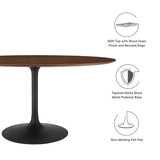 Lumen 60" Oval Walnut Wood Dining Table in Black Walnut